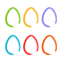 Colorful Easter eggs. Painted shape. Vector illustration 