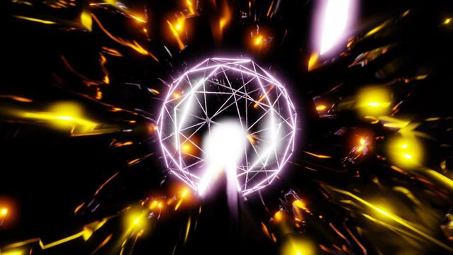 stars energy disco cyber ball in dark, abstract vj loop background templete. High quality 4k footage