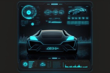 Electric Vehicle with Self-Driving. Future Car Software Technology.Self-Driving Car, Autonomous Vehicle, Driverless Car, Robo-Car, 3D illustration, 3D rendering, ai	

