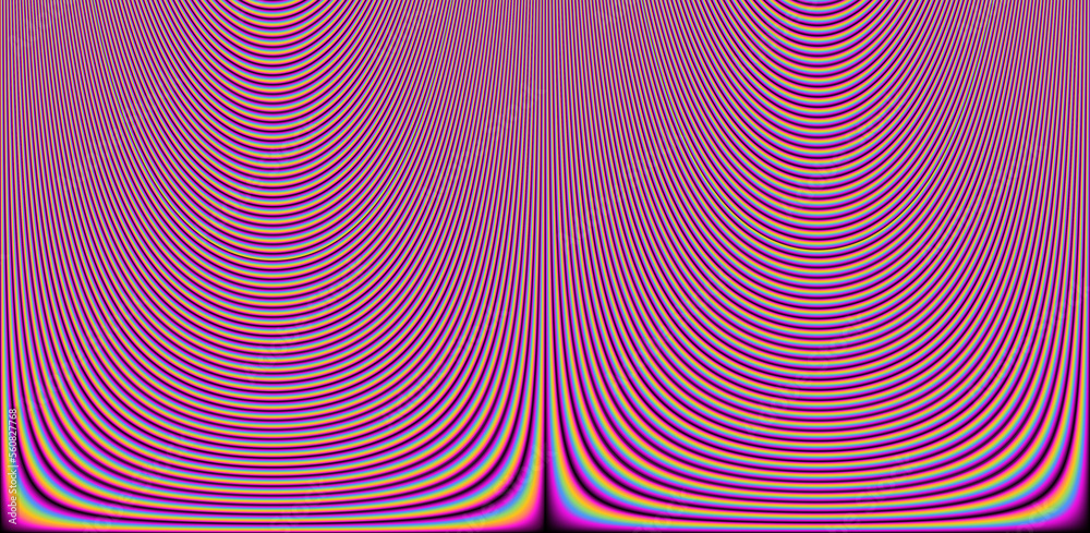 Aufkleber Texture of a glitched and distorted TV screen. Wavy and distorted moire pattern in acid colors.
