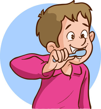 recommend clip art:  boy brushing his teeth cartoon vector