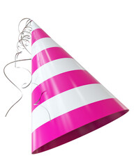 3d illustration of a colored hat for party