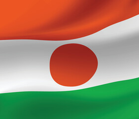 Niger flag background.Waving Niger flag vector