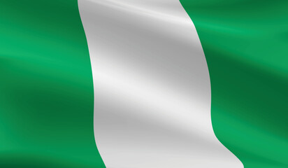 Nigeria flag background.Waving Nigerian flag vector