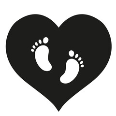 Baby feet icon vector. Love illustration sign. Newborn symbol or logo.