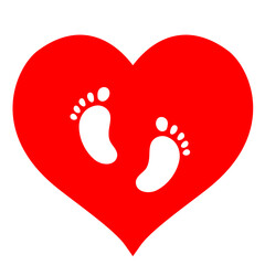 Baby feet icon vector. Love illustration sign. Newborn symbol or logo.
