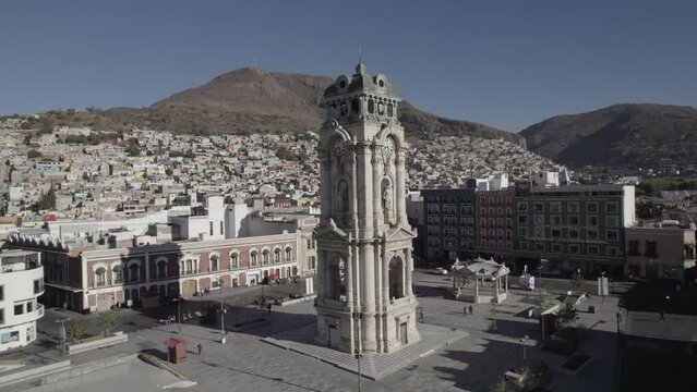 vuelo de dron monumento en Pachuca Hidalgo  
