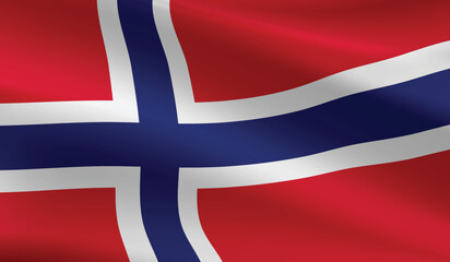 Norway flag background.Waving Norwegian flag vector