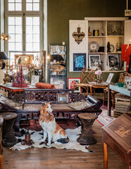The village of antique dealers, a sort of flea market located in an old palace in Lectoure, in the South of France (Gers)