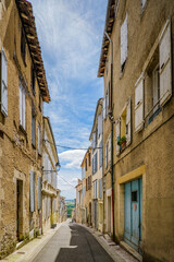 Fototapeta na wymiar The quaint and narrow streets of Lectoure, a small and cute village in the south of France (Gers)