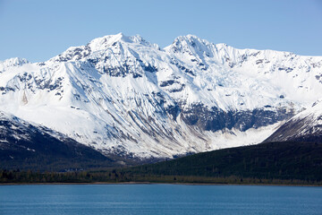 Glacier Bay National Park Snowy Mountains In Spring