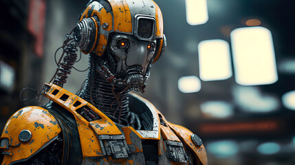 futuristic yellow robot