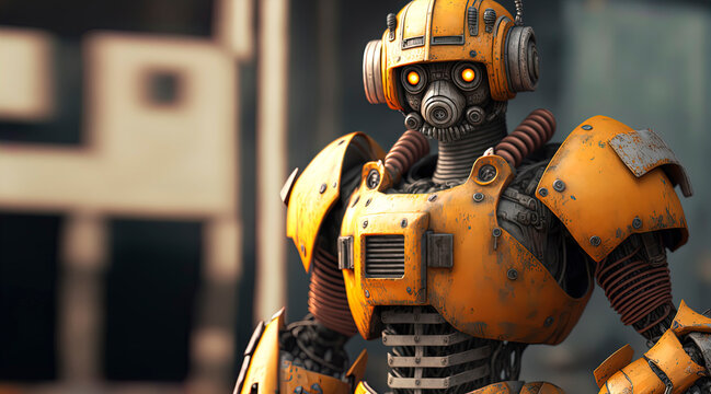 Portrait of yellow robot