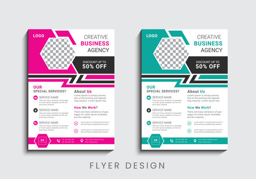 Modern and creative professional corporate business flyer template design in a4