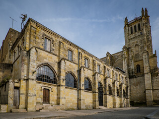 View on the gothic cathedral of the town of Condom in the south of France (Gers)