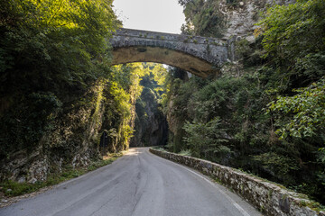 The picturesque Strada della Forra road through the gorge on Lake Garda