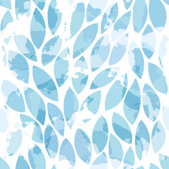 Fototapeta na wymiar Leaves Pattern. Watercolor leaves seamless vector background, jungle print textured