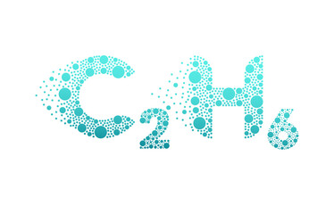 Ethane C2H6 bubble logo design isolated on white background. Ethane icon vector illustration.