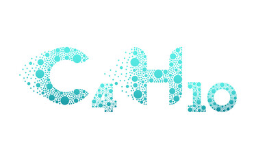 Butane C4H10 bubble logo design isolated on white background. Butane icon vector illustration.