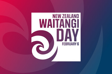 Waitangi Day. New Zealand. February 6. Vector illustration. Holiday poster.