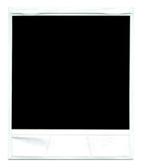 The isolated dirty white frame of an old instant photo (like those produced by the obsolete...