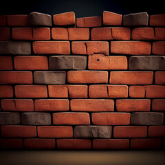Obraz premium Red brick wall background. Illustration Generative AI