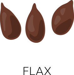Flax seeds icon. Raw farm plant grain