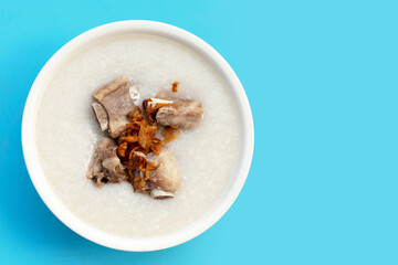 Rice porridge boiled with pork ribs