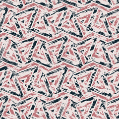 Dusty Pink and Black Splatter Textured Zigzag Pattern