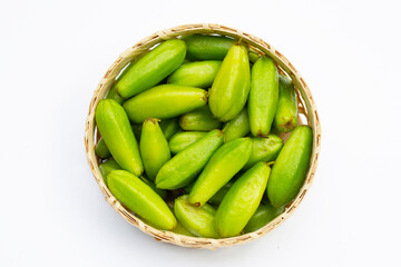 Bilimbi fruit on white background.