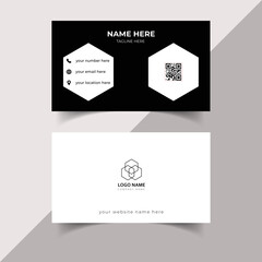 Creative and professional business card design.Double-sided creative business card template. Modern simple business card with white and black colors.