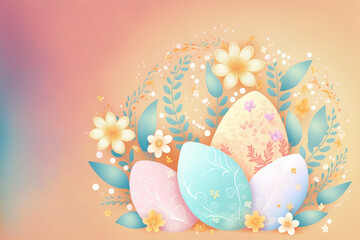 Easter greeting card. AI generated image.