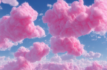 Cotton candy clouds in the sky - Sugary sweet pink Cotton candy dreams
