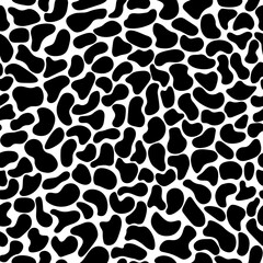 Dalmatian seamless pattern.Natural texture of black spots on white background. Vector illustration