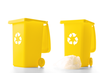 Recycling sorting. Bin container for disposal garbage waste and