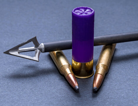 12 gauge shotgun shell, 12 gauge, closeup, bullets for hunting, purple shotgun shell, shotgun shell, 30.06 caliber, two rifle shells, hunting related, second amendment, 2nd amendment, power, lethal, g