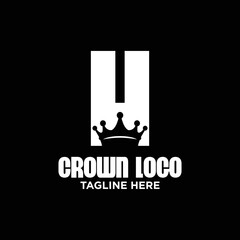 Letter H Crown Logo Design Template Inspiration, Vector Illustration.