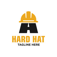 Letter A Hard Hat Logo Design Template Inspiration, Vector Illustration.