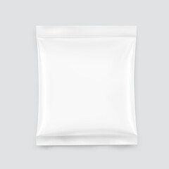 Blank transparent square pillow bag mockup. Vector illustration. Can be use for template your design, promo, adv. EPS10.