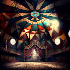 Interior of a circus. Generative AI. - obrazy, fototapety, plakaty