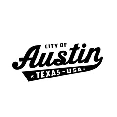 Austin Texas lettering design. Austin typography design. Vector and illustration.