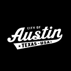 Austin Texas lettering design. Austin typography design. Vector and illustration.