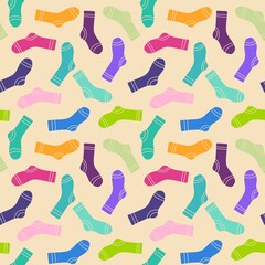 Warm clothes seamless ornaments socks pattern for wrapping paper and kids clothes print and fabrics and linens