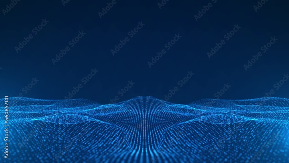 Wall mural abstract digital particle wave and lights animation background