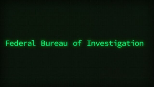Retro Computer Coding Text Animation Typing FBI, CRT Monitor Style