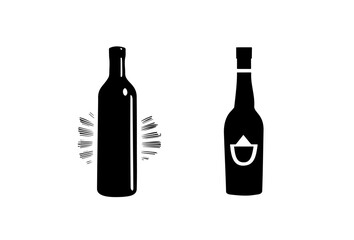 Wine Bottle Vector, Wine vector, Bottle vector, Wine symbol