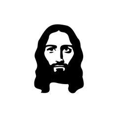 Jesus Christ Face Illustration, Jesus Symbol, Jesus Face, Jesus Head Vector