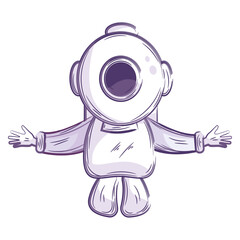 Isolated cute astronaut cartoon character Vector