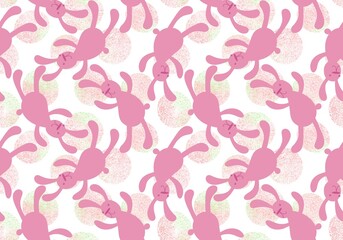 Cartoon animals seamless Easter eggs and rabbit bunnies pattern for wrapping paper and kids clothes print