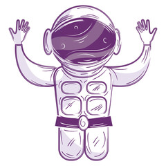 Isolated cute astronaut cartoon character Vector
